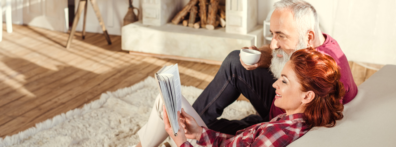 couple sitting in sofa